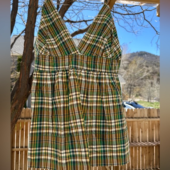J. Crew NWOT Plaid Green Tank Sleeveless Spaghetti Straps size 10 - Picture 4 of 13